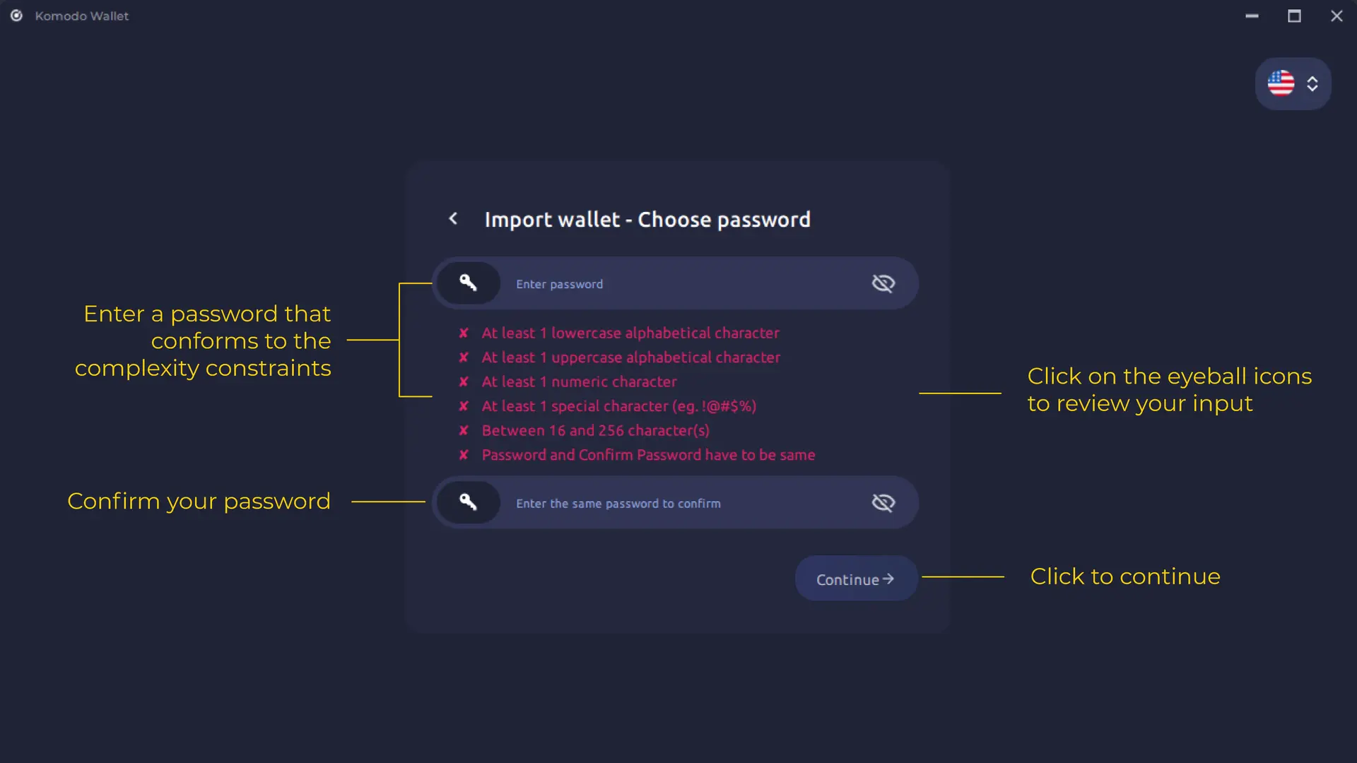 Import Private Key or Seed Phrase Into Komodo Wallet